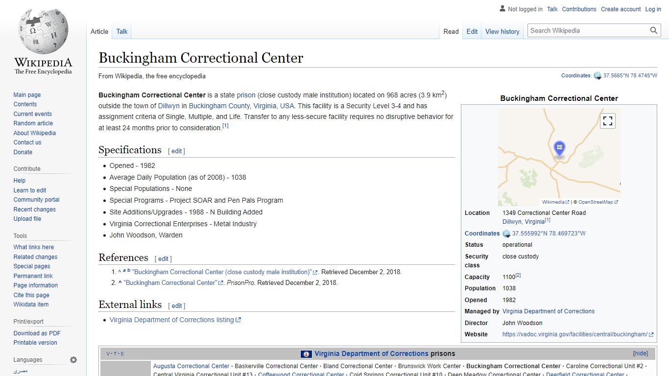 Buckingham Correctional Center - Wikipedia